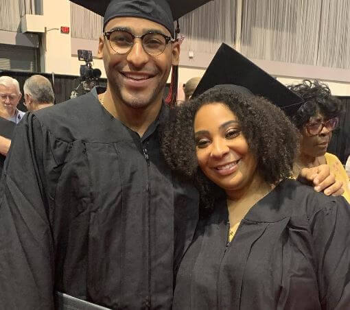 Celeste Nascimento graduating with her twin Joshua Nascimento.